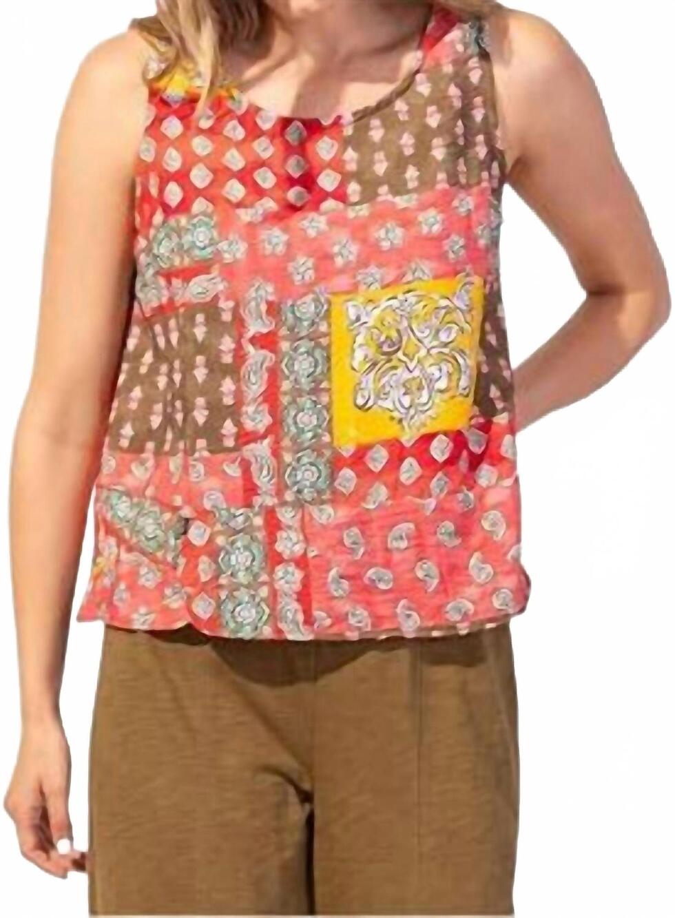 NEW ESCAPE women's sleeveless shirt in coral